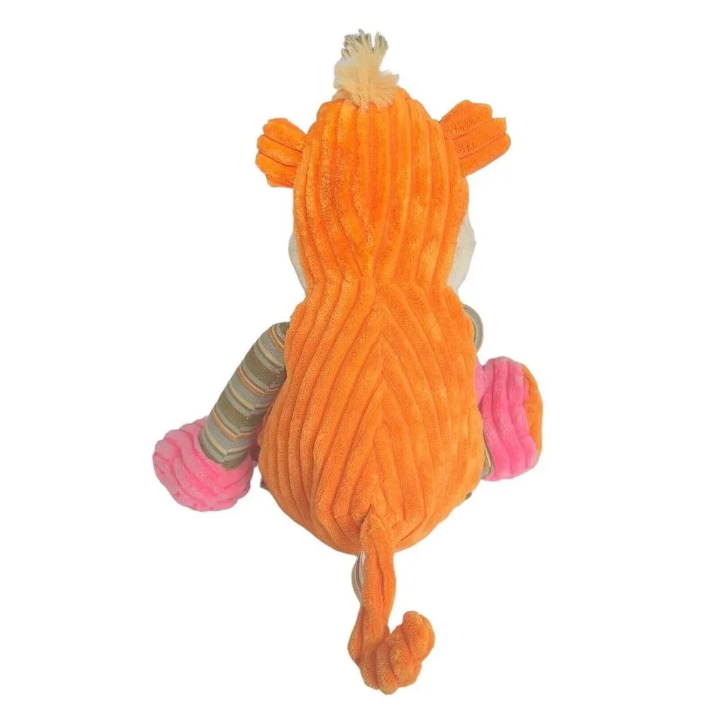Fiesta 15” Colorful Corduroy Ribbed Monkey Plush stuffed Toy Well Loved See Pics